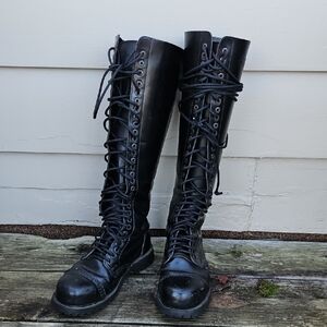 Underground Tall Steel Toe Leather Combat Boots 6